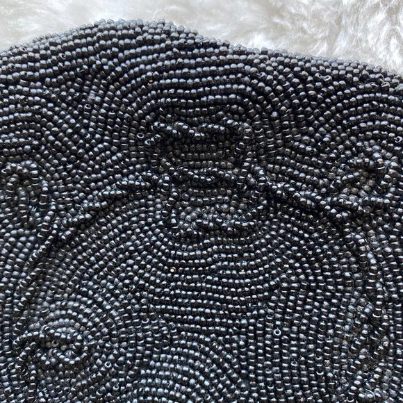 Vintage Black beaded Handbag Clutch - Picture 12 of 15